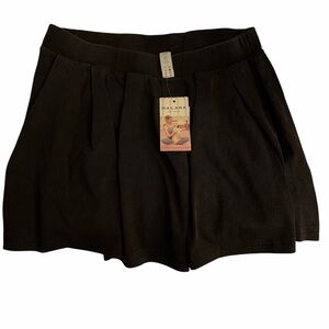 Halara Pleated Washed Black Denim Skirt, Size L